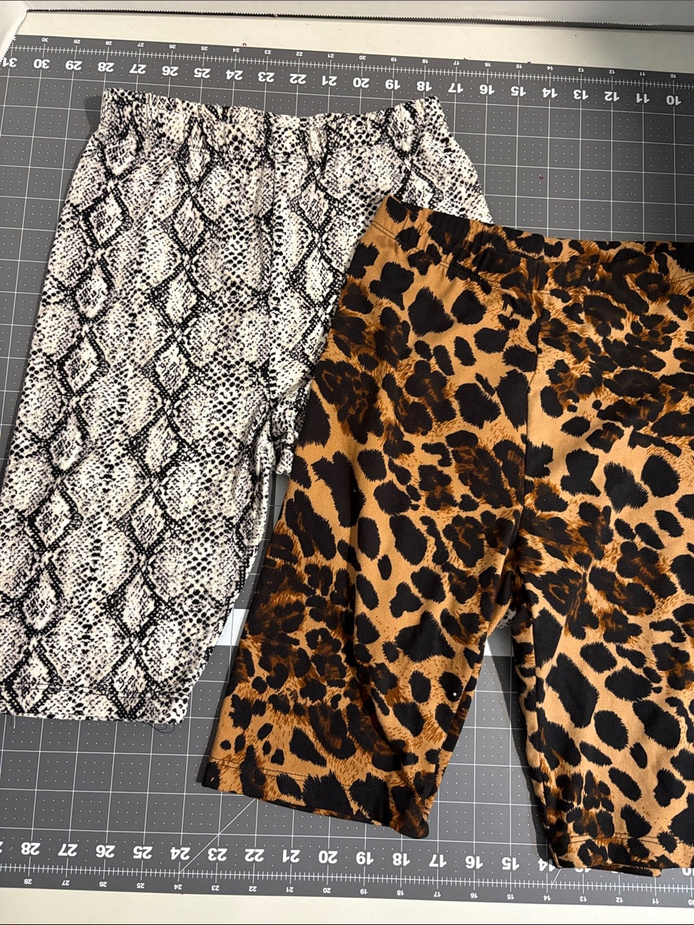 Zenana Outfitters Leopard and Snake Print Bike Shorts - Brown, Black, White